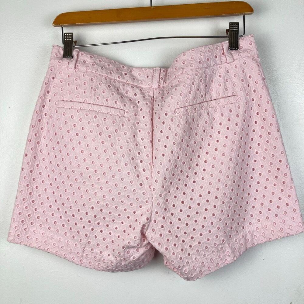 Banana Republic Marshmallow Bubblegum Light Pink Cotton‎ Eyelet Shorts Women’s 4 - Picture 3 of 9